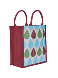 Jute Cottage Front Pocket Leaf Print Lunch Bag