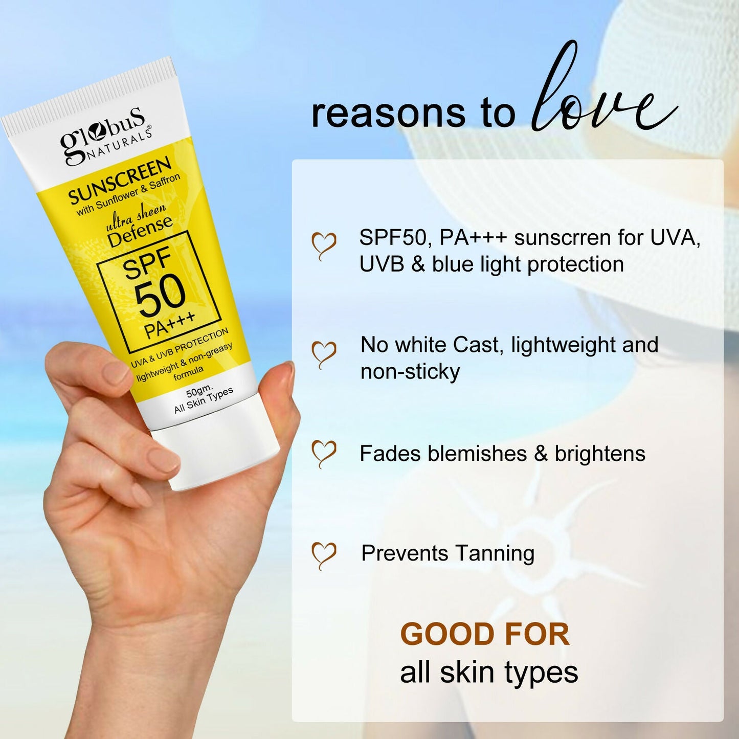 Globus Naturals Sunscreen with Ultra Sheen Defense