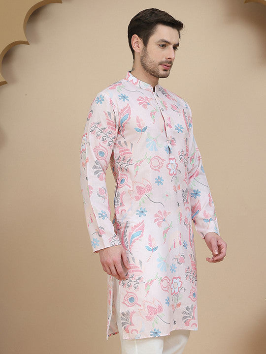 Anouk Mirage Floral Printed Mandarin Collar Kurta