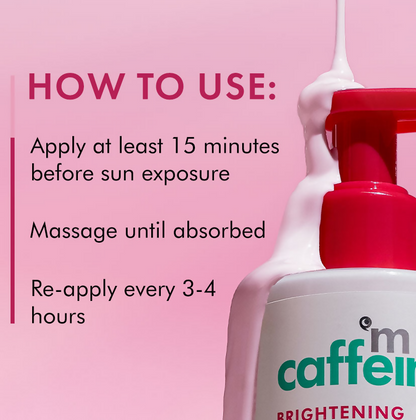 mCaffeine Brightening Raspberry Rush Serum Body Lotion SPF 50 PA+++