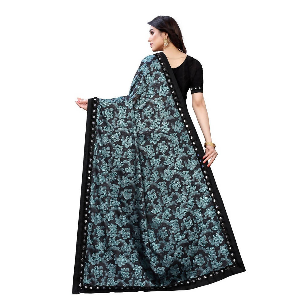 Vamika Black Lycra Designer Saree (Niya Black)