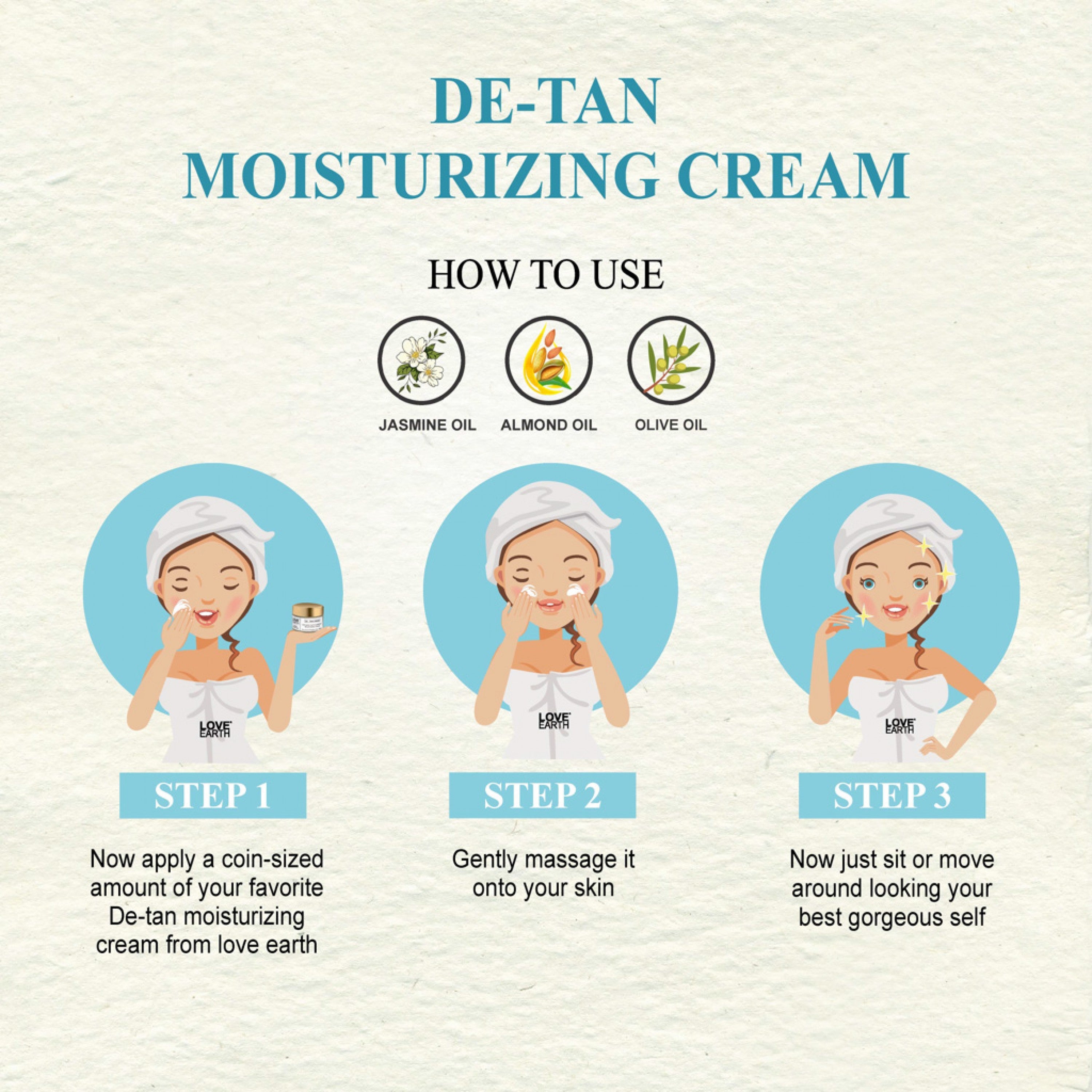 Love Earth De-Tan Moisturizing Cream - 50 gms