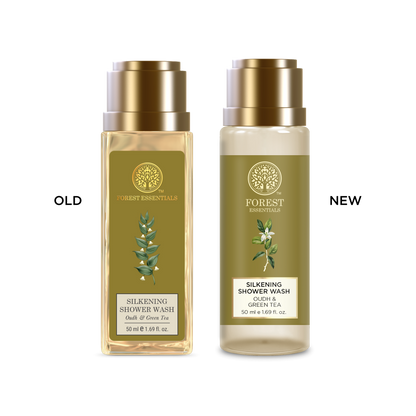 Forest Essentials Travel Size Silkening Shower Wash Oudh & Green Tea