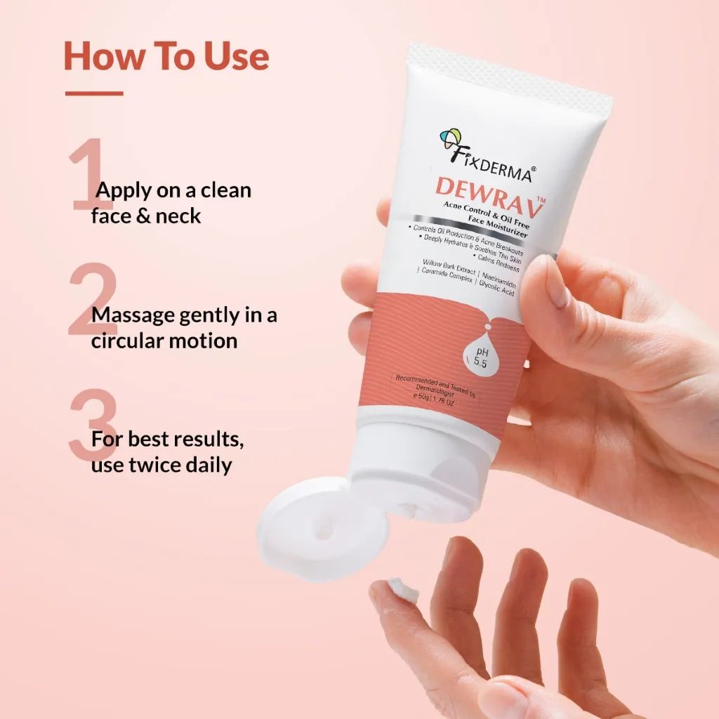 Fixderma Dewrav Acne Control & Oil Free Face Moisturizer - 50 gms