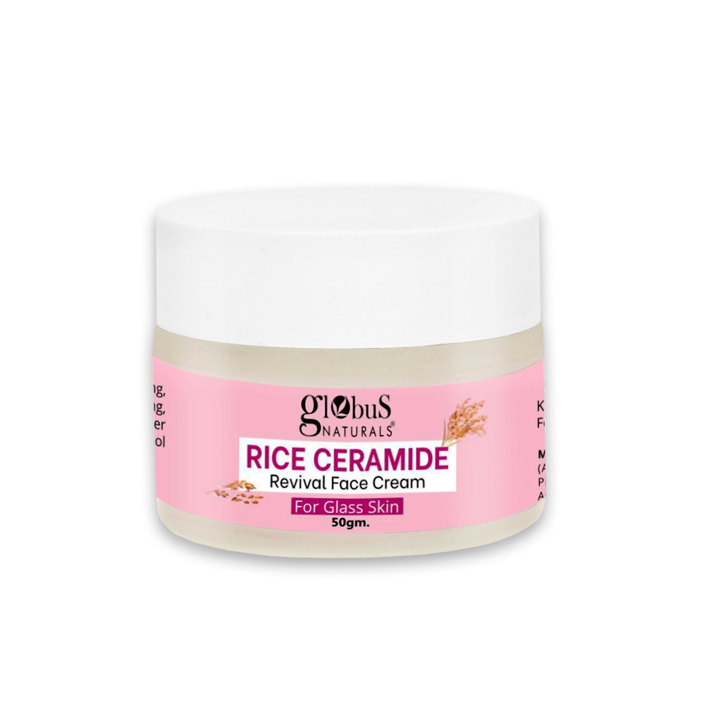 Globus Naturals Rice Ceramide Revival Face Cream, For Korean Glass Skin