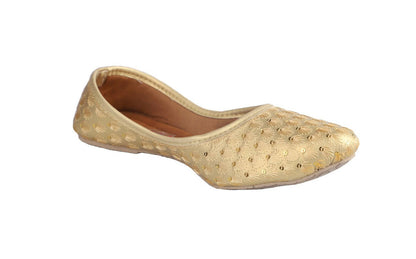 Tiny Bugs Girls Sequin Detailing Ethnic Juttis - Gold