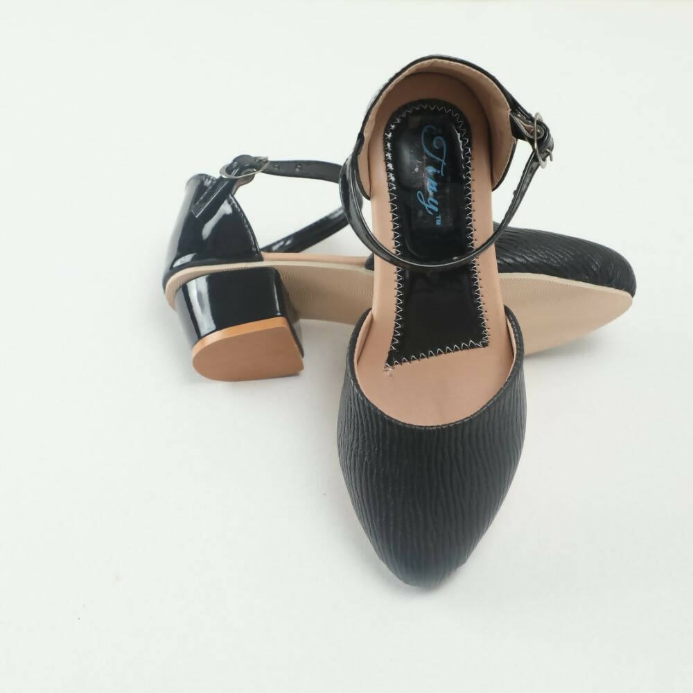 Tiny Bugs Girls Party Wear Ballerinas Heels - Black