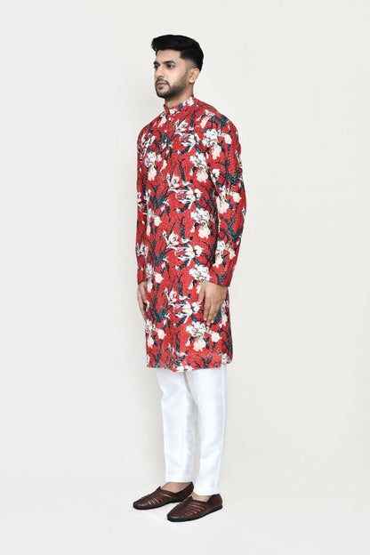 Joban Fashion Maroon Colored Rayon Based With Thread & Sequence Work Fabric Kurta With Straight Fit Pant