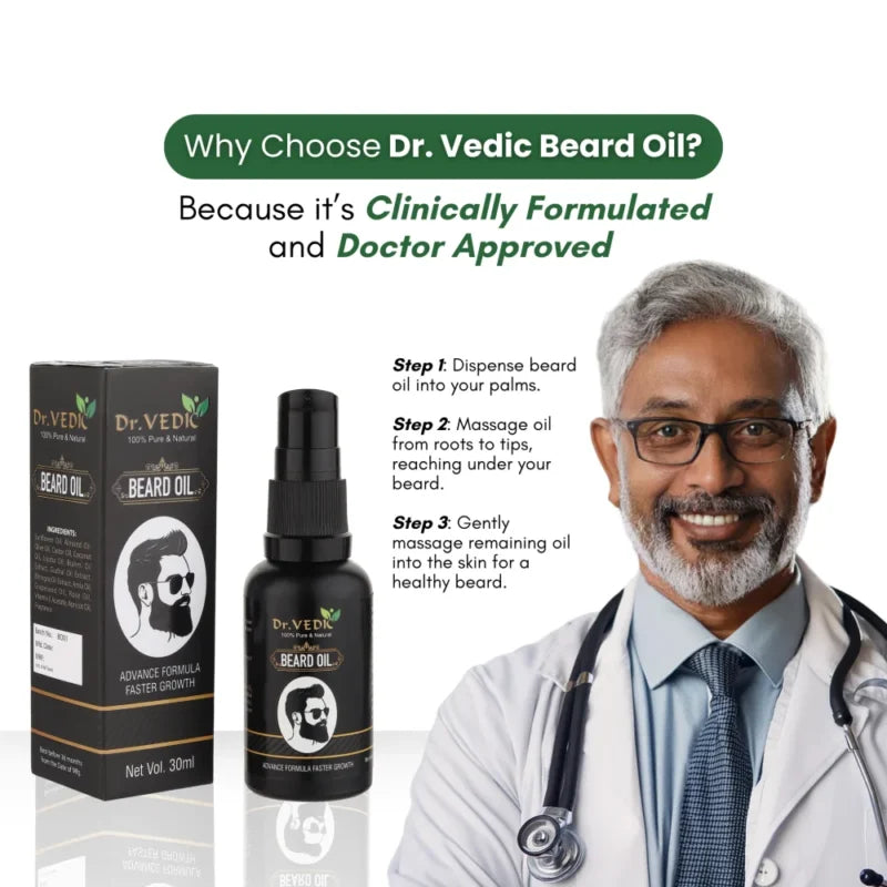 Dr. Vedic Beard Growth Oil - 30 Ml