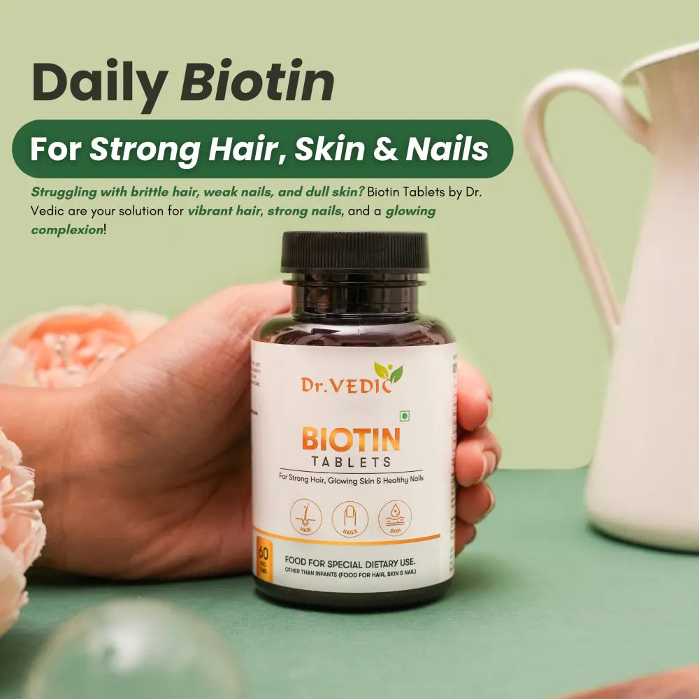 Dr. Vedic 100% Natural Biotin Tablets - 60 Tabs