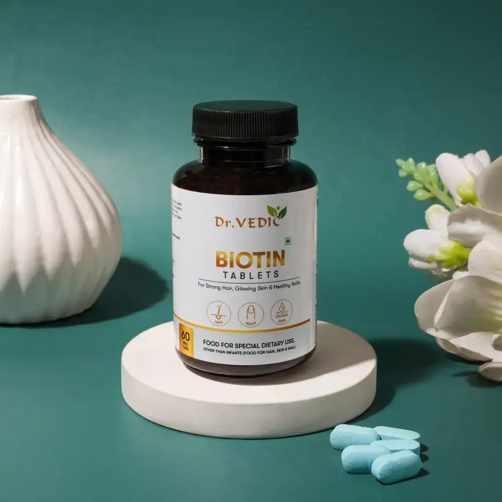 Dr. Vedic 100% Natural Biotin Tablets - 60 Tabs