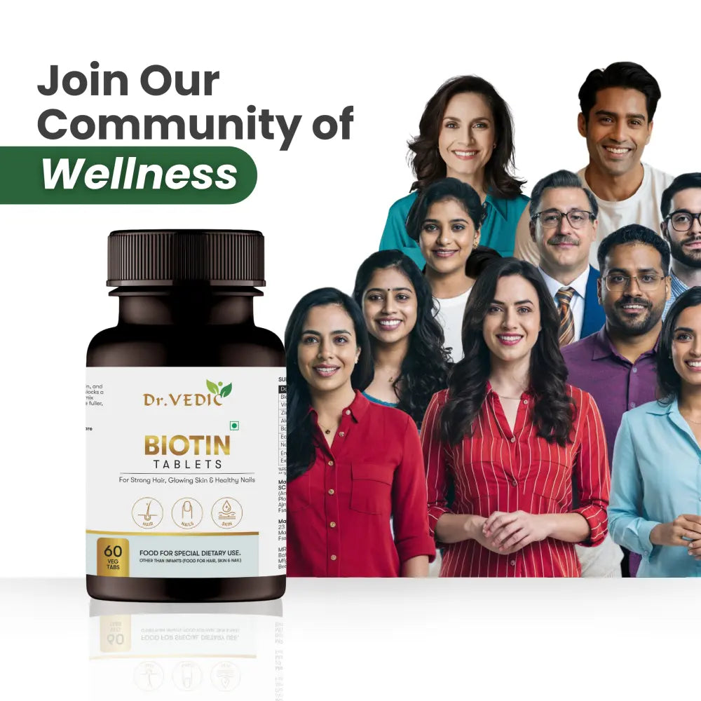 Dr. Vedic 100% Natural Biotin Tablets - 60 Tabs