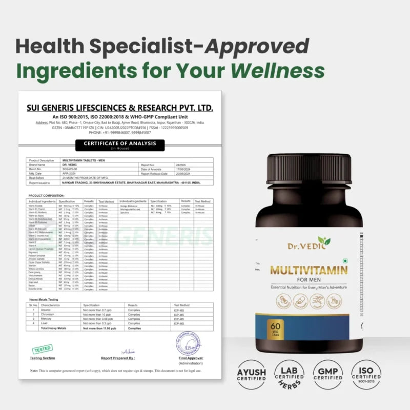 Dr. Vedic Multivitamin Men Tablets - 60 Tabs