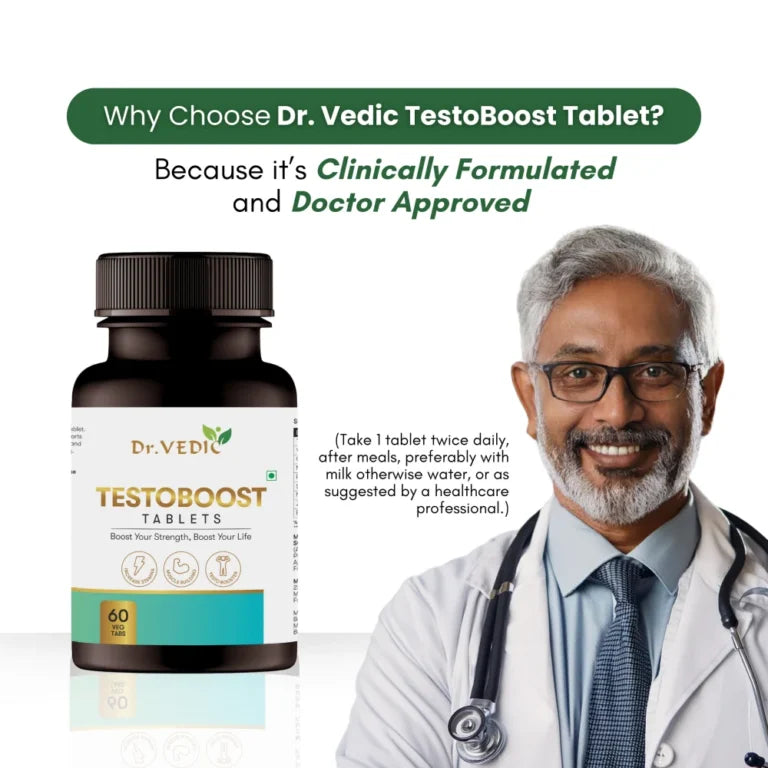 Dr. Vedic Testoboost Tablets - 60 Veg Tabs