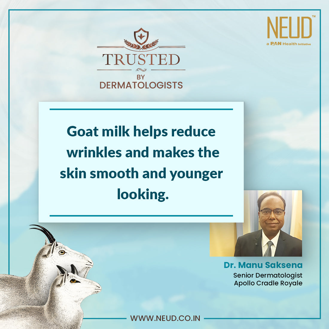 Neud Goat Milk Premium Hair Conditioner for Men & Women - 300 ml