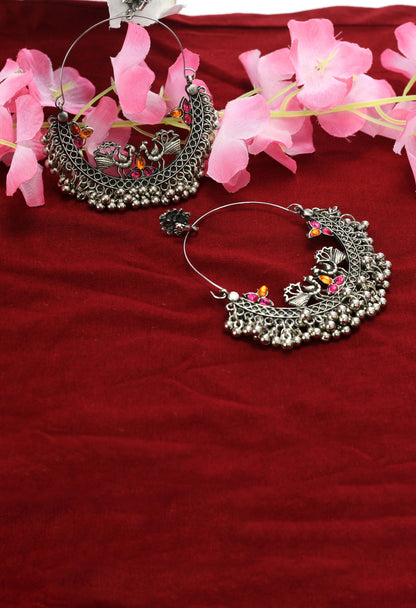 Mominos Fashion Johar Kamal Peacock Design Chandbali Earrings