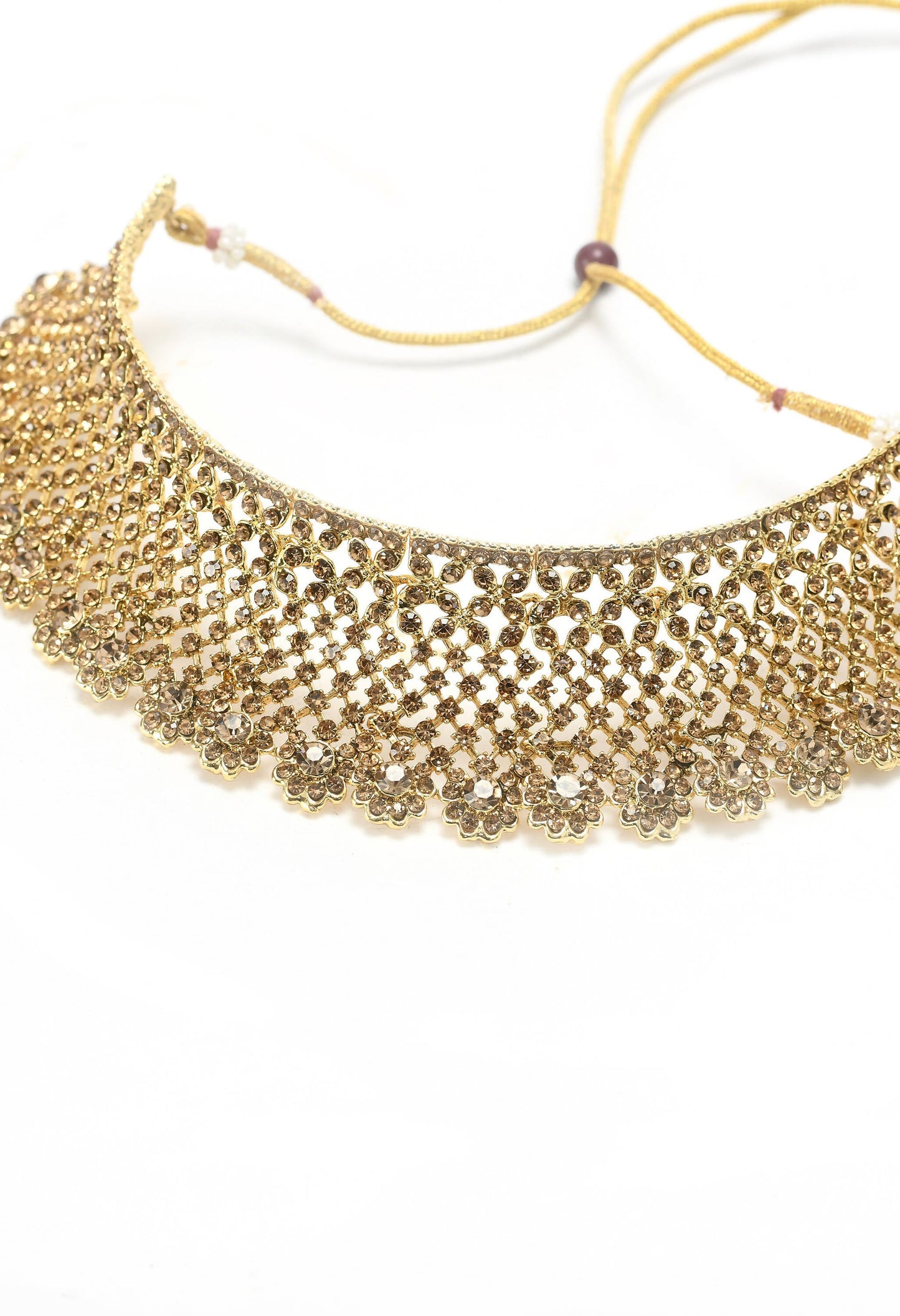 Mominos Fashion Johar Kamal Traditional Rajwadi Design Heavy Golden Color Choker Set