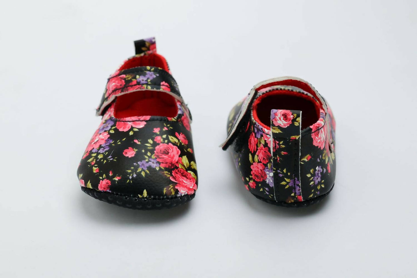 Tiny Bugs Girls Flowral Print Infants Booties - Black