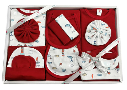 My Tiny Wear Full Sleeves New Born Baby Gift Set - Lovely Red