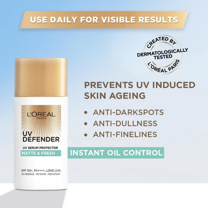 L'Oreal Paris Sunscreen, Lightweight Matte Sunscreen
