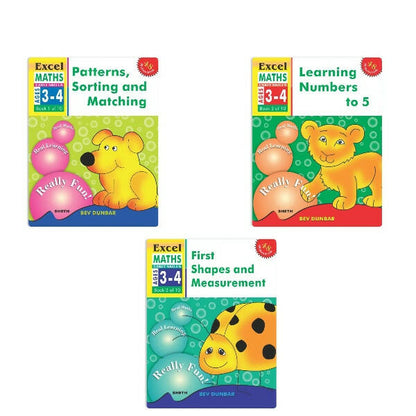 Excel Maths Early Skills Ages 3 - 4 Years (Set of 3) | Mathematics Book for Kids Nursery | Maths Combo Book Set