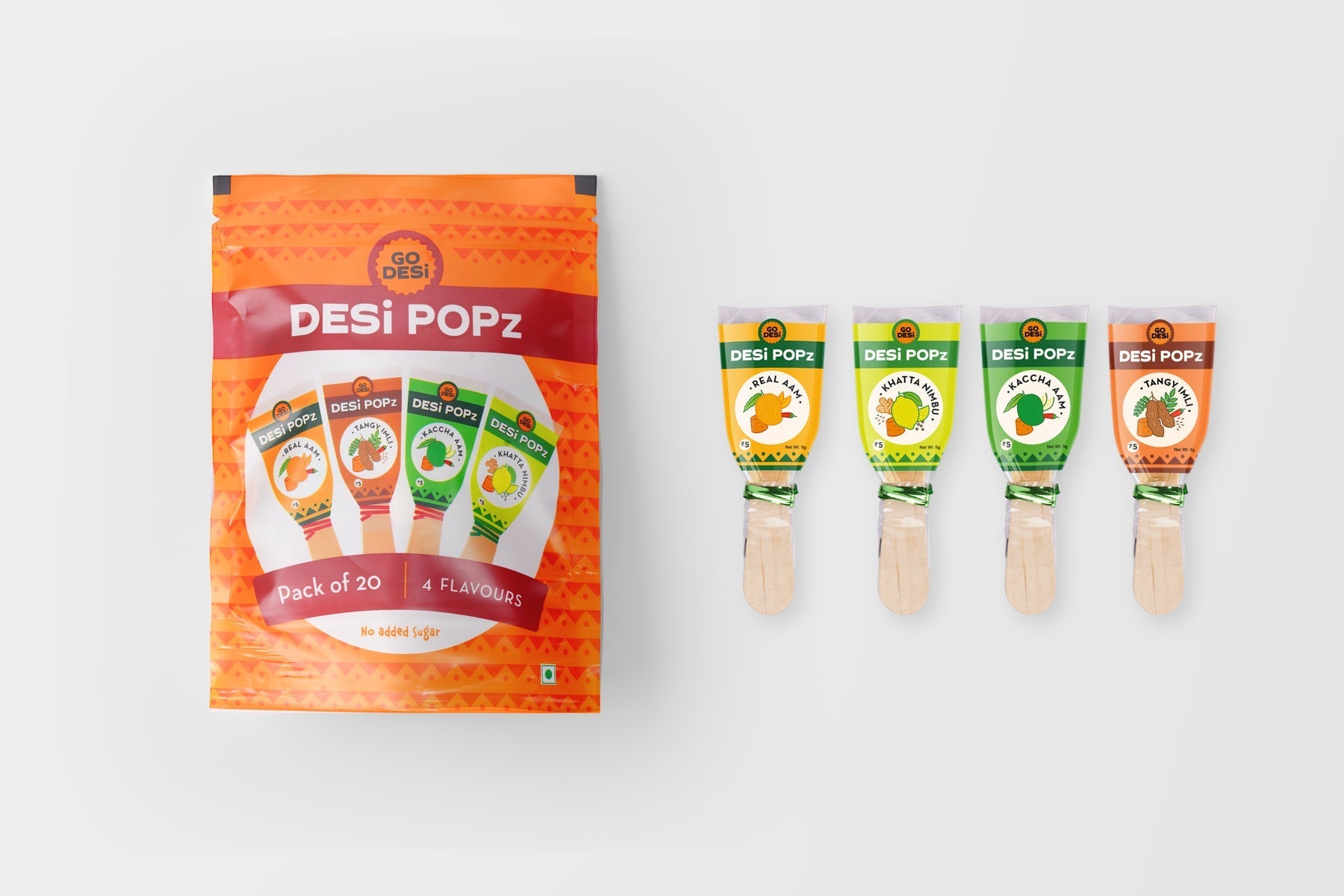 Go Desi POPz Combo | Tangy Imli (5 Pcs) | Real Aam (5 Pcs) | Kaacha Aam (5 Pcs) | Khatta Nimbu (5 Pcs)