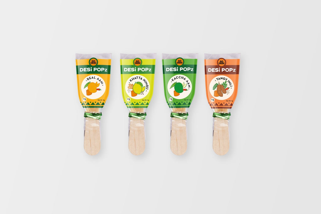 Go Desi POPz Combo | Tangy Imli (5 Pcs) | Real Aam (5 Pcs) | Kaacha Aam (5 Pcs) | Khatta Nimbu (5 Pcs)