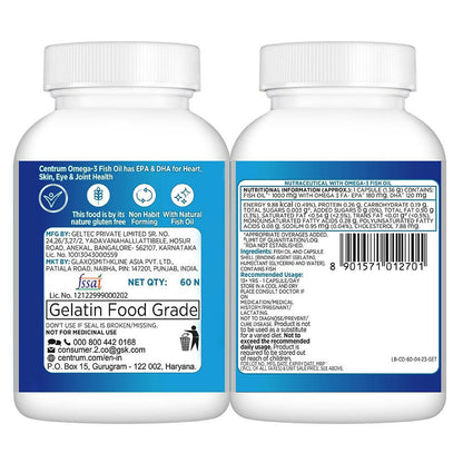 Centrum Omega-3 Fish Oil Capsules for 13 + Years