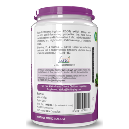 HealthyHey EGCG Green Tea Extract Capsules - 90 Caps