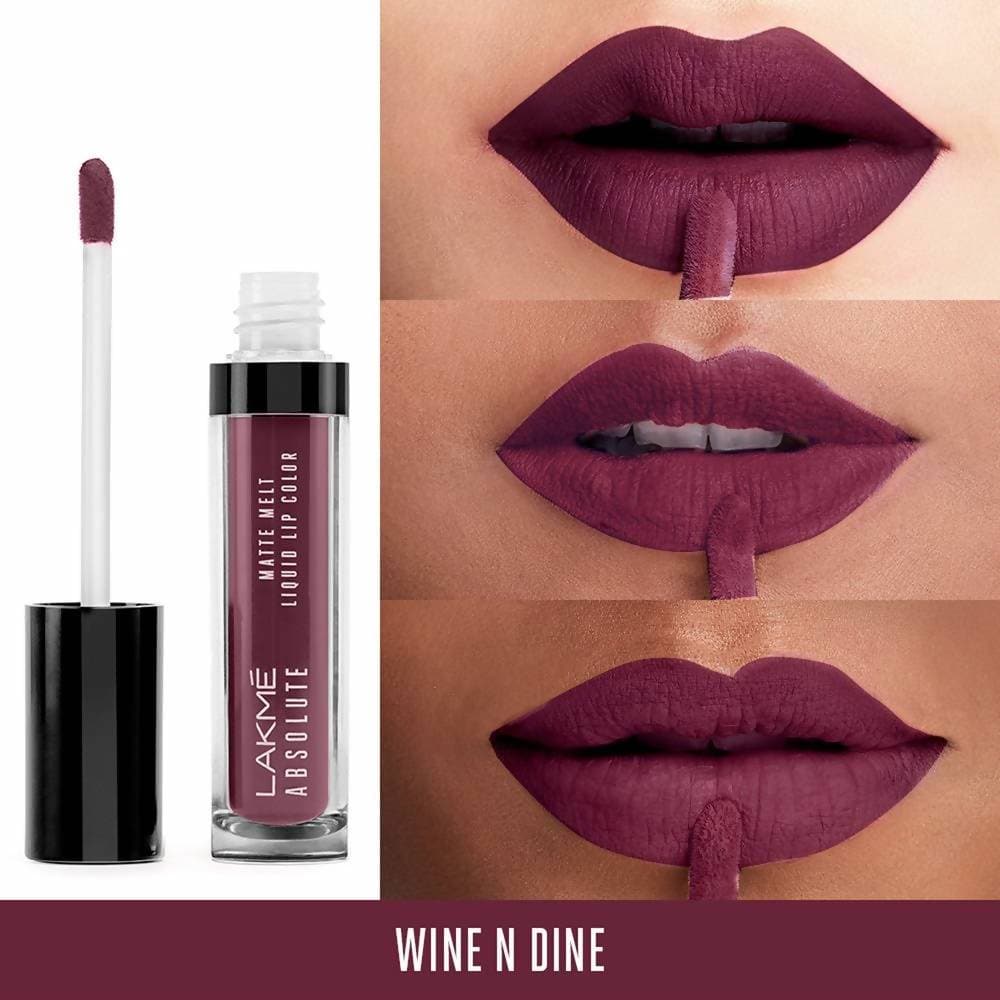Lakme Absolute Matte Melt Liquid Lip Color Wine N Dine - 6 ml
