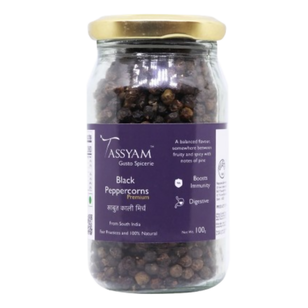 Tassyam Organics Fine Black Peppercorn