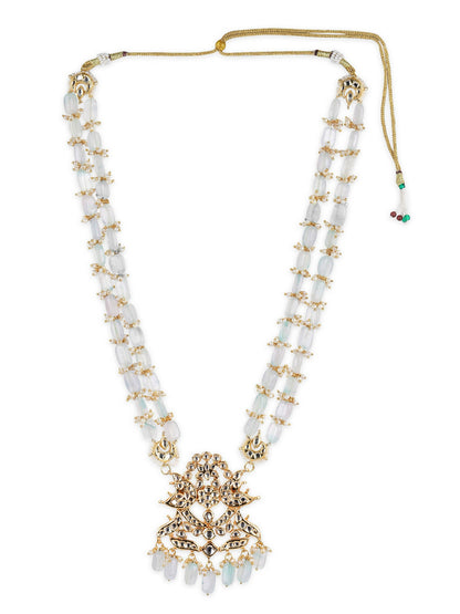 Gold-Toned White Brass Gold-Polished Necklace - Ruby Raang