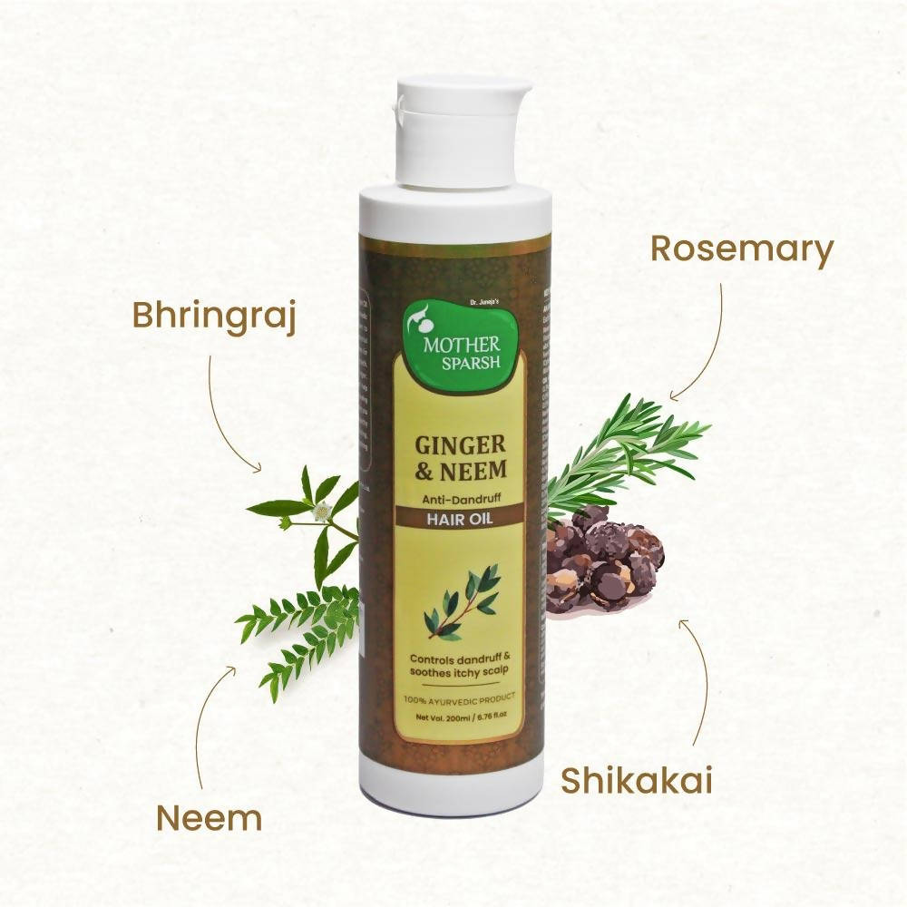 Mother Sparsh Ginger & Neem Anti-Dandruff Hair Oil - 200 ml