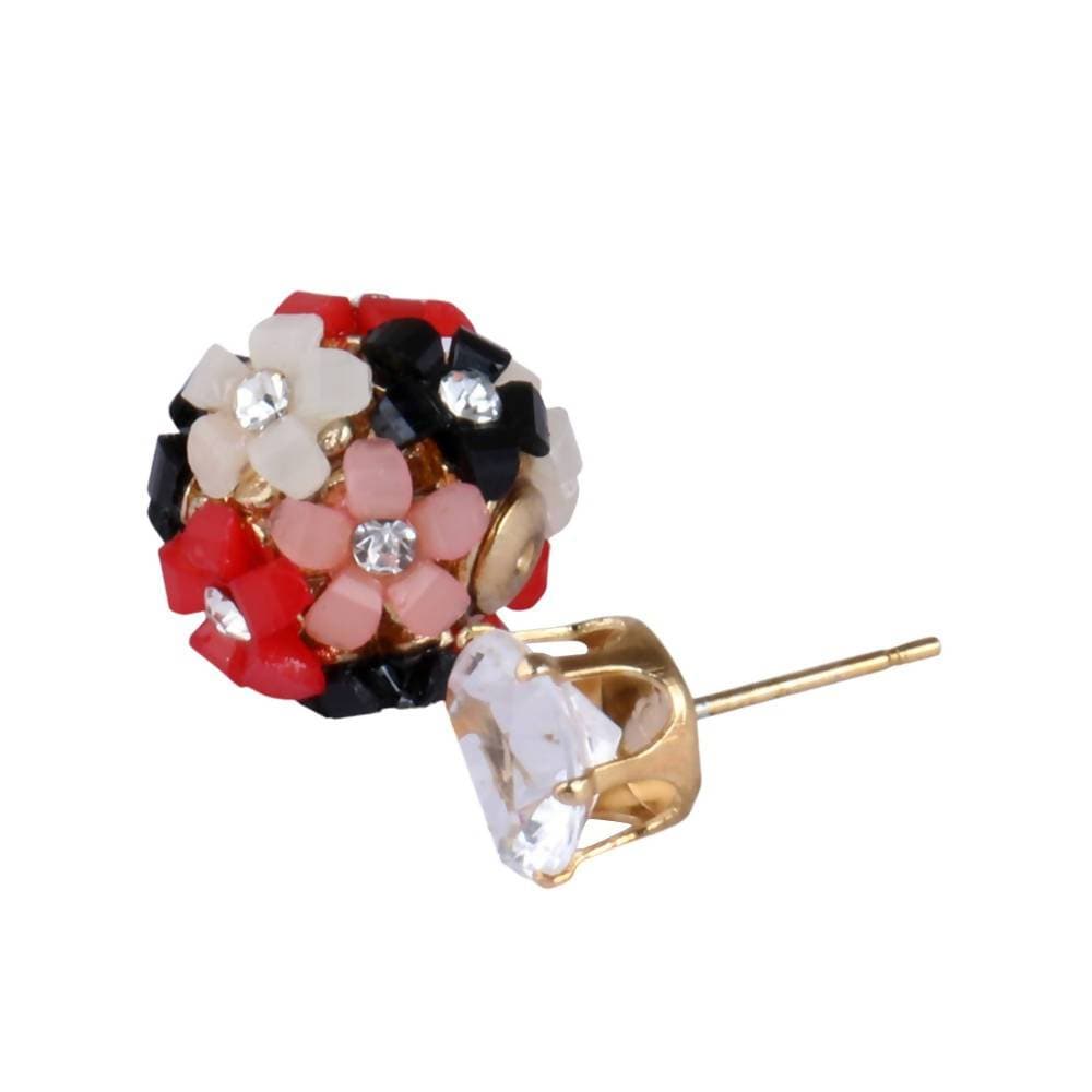 Trendoo Jewelry Gold-Polished Stylish Fancy Party Wear Multi Color Studs