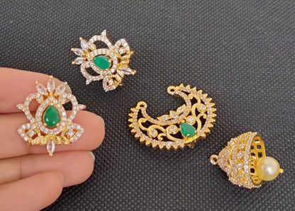 AD Emeralds Designer Jhumkas