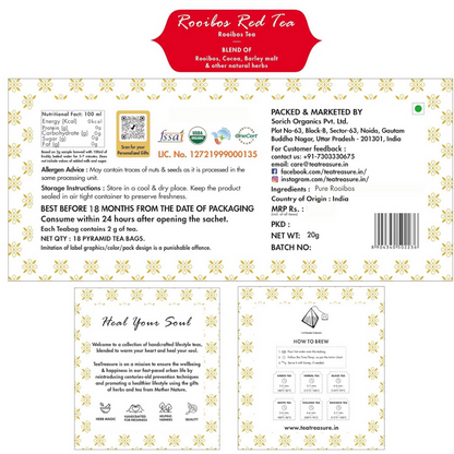 Tea Treasure Pure Rooibos Tea Bags