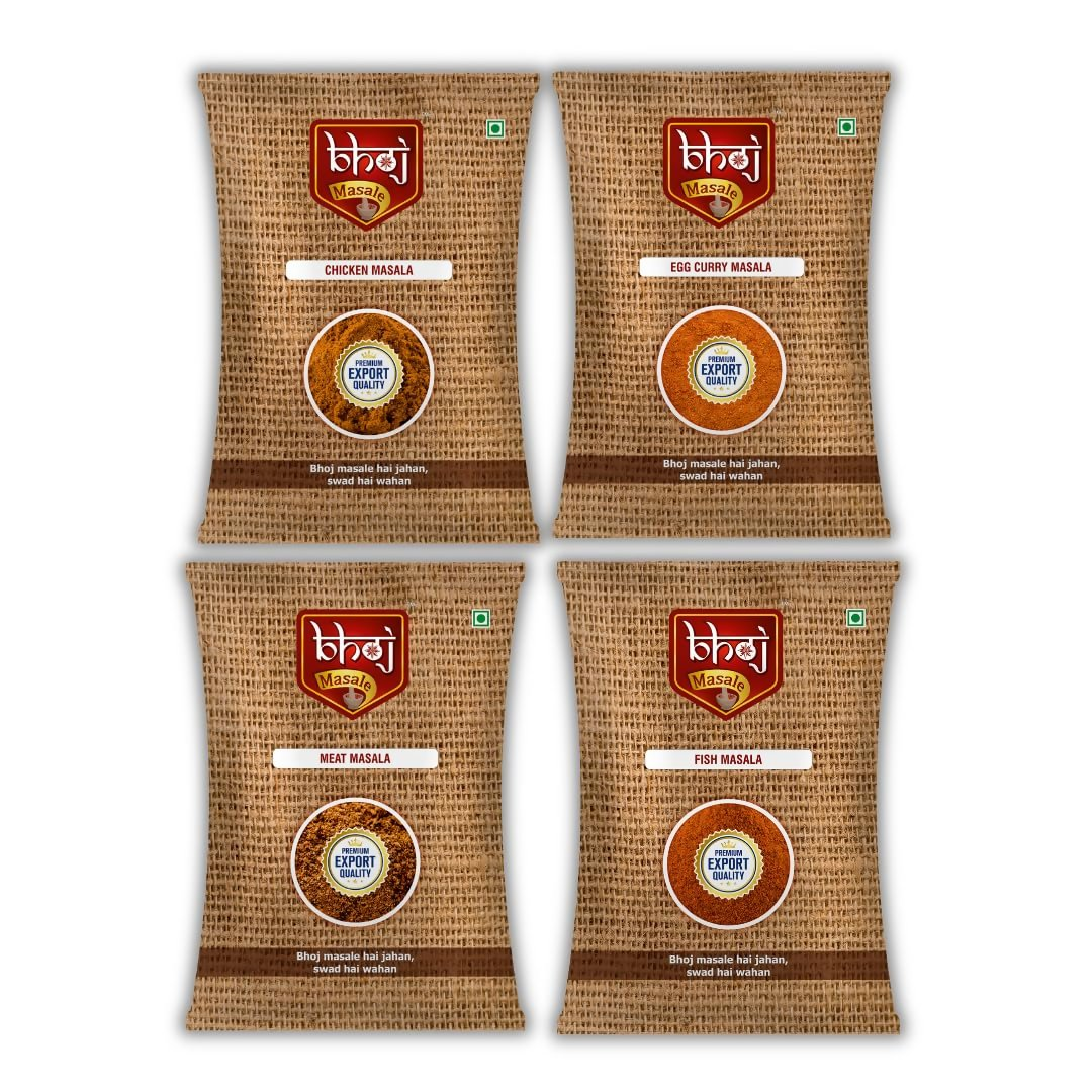 Bhoj Masale Fish Curry, Egg Curry, Meat And Chicken Masala Powder Combo Pack