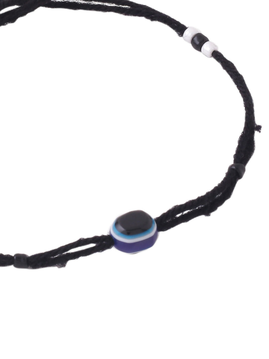 NVR Women & Men Set of 2 Black Evil Eye Rakhi With Roli Chawal