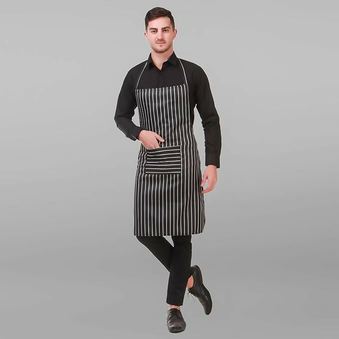 Kodenipr Club Kitchen Chef Apron For Men & Women-Chalk-Stripe