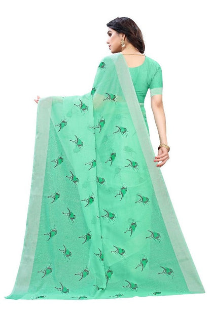Vamika Green Chanderi Designer Saree (SERIN GREEN)