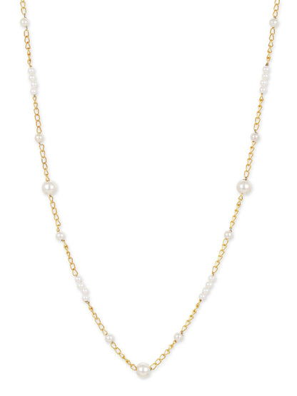 Gold-Toned White Brass Gold-Polished Necklace - Ruby Raang