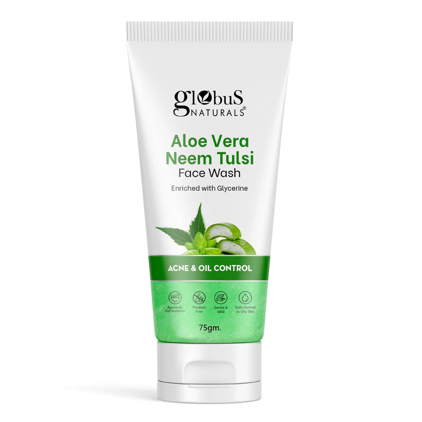Globus Naturals Aloe vera Neem Tulsi Enriched With Glycerin & Oil Control Formula