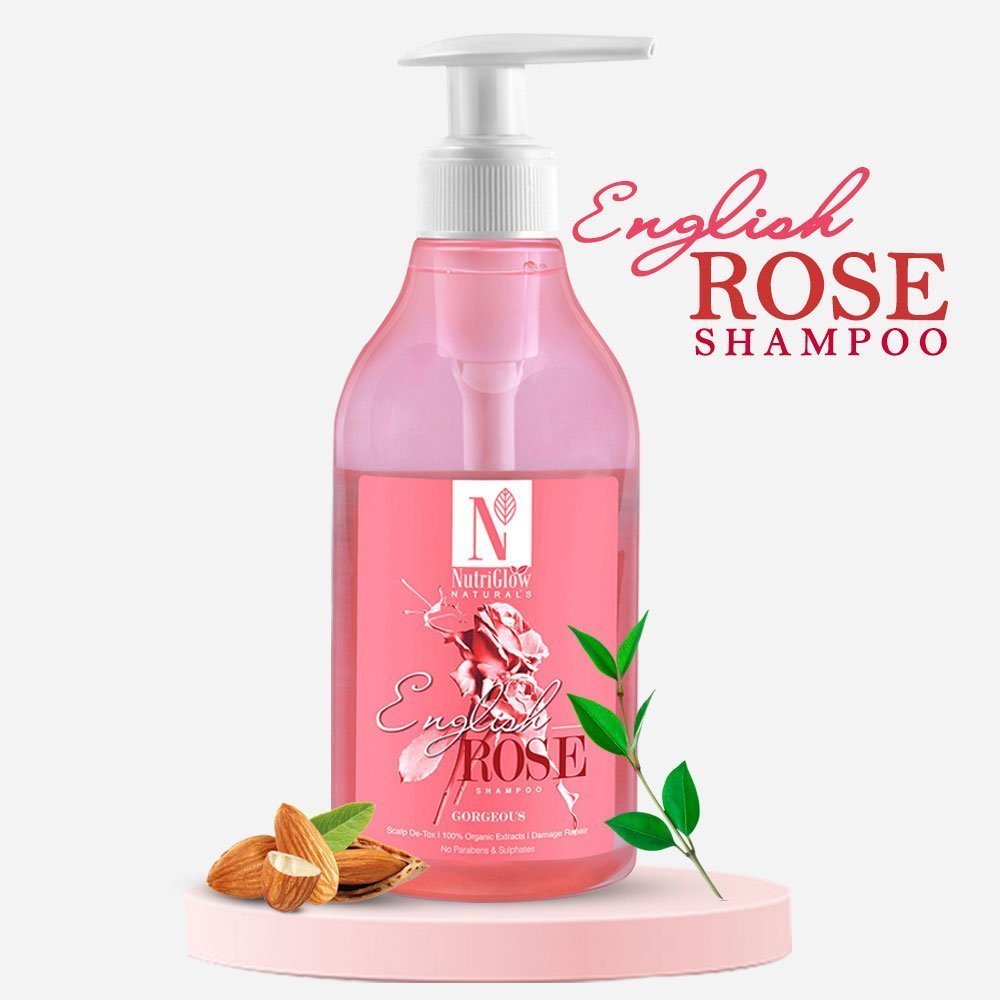 NutriGlow Natural's English Rose Shampoo Gentle Cleanser - 300 ml