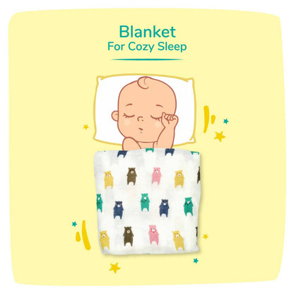 Kindermum Organic Cotton Muslin Swaddle Blanket 110 Cm X 110 Cm - Set Of 3