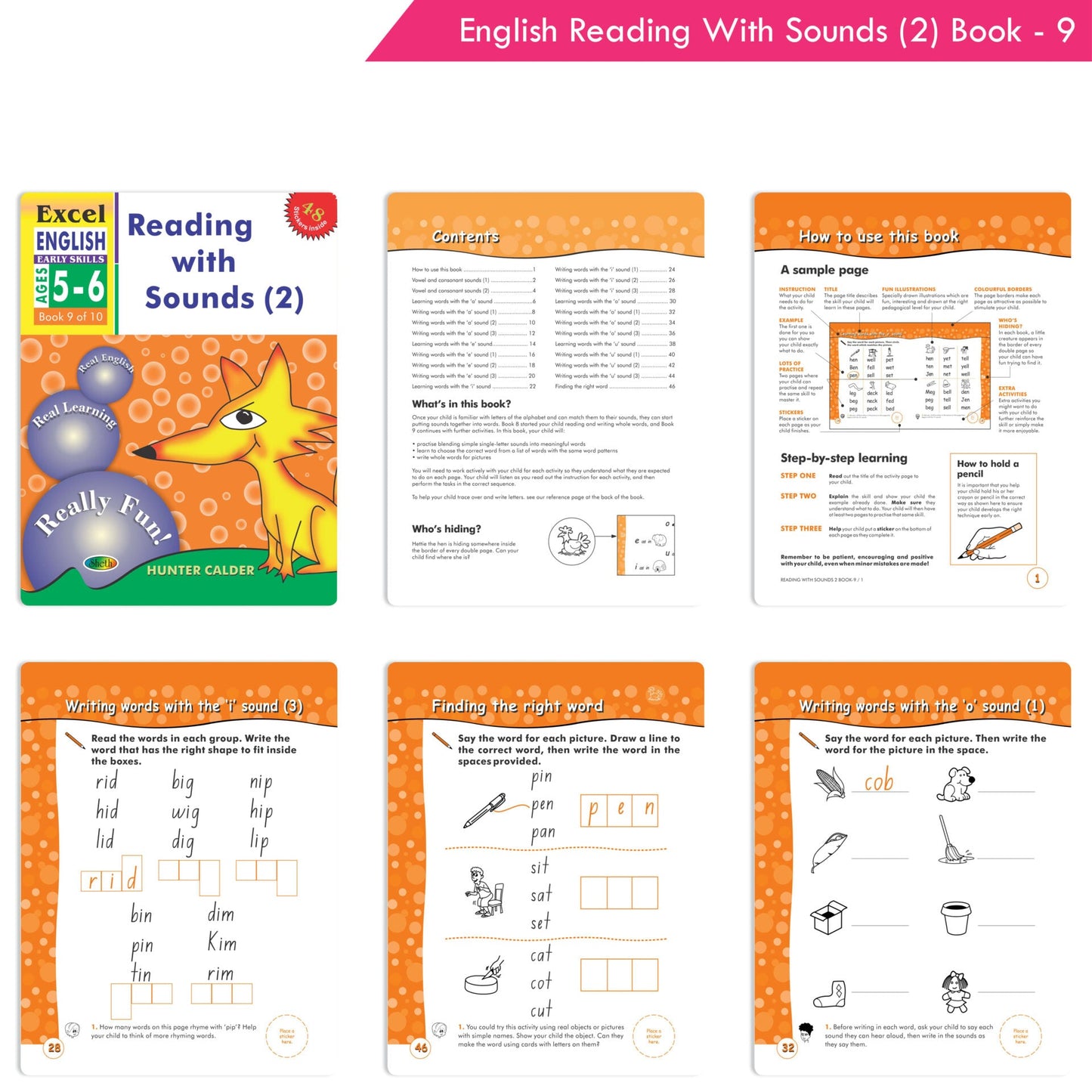 Excel English Early Skills Ages 5 - 6 Year Senior kg Books For Kids| Set of 4| Learn English Alphabet | Reading Sounds