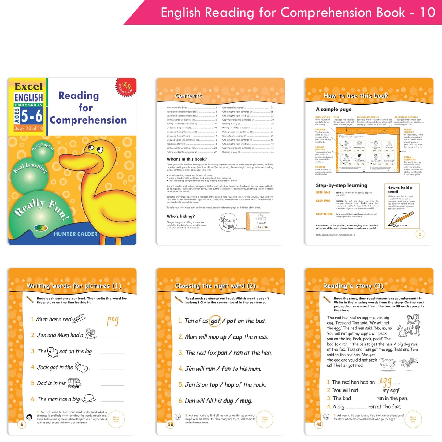 Excel English Early Skills Ages 5 - 6 Year Senior kg Books For Kids| Set of 4| Learn English Alphabet | Reading Sounds