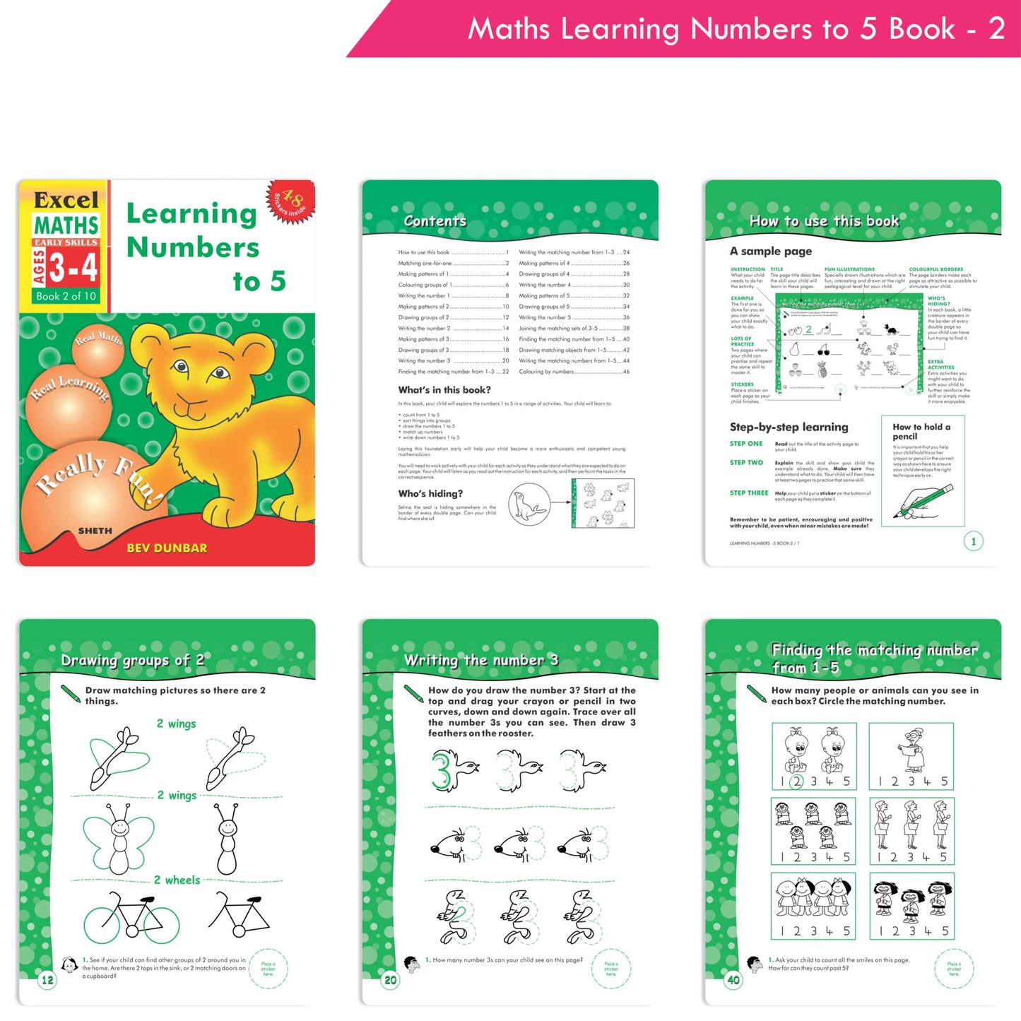 Excel Maths Early Skills Ages 3 - 4 Years (Set of 3) | Mathematics Book for Kids Nursery | Maths Combo Book Set