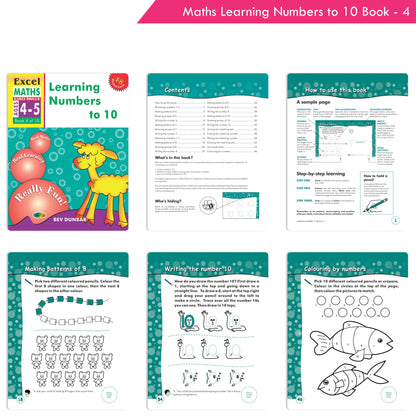 Excel Maths Early Skills Ages 4-5 Year Books for Junior kg| Set of 3| Learn Numbers Add & Take Away, Shapes, Measurement
