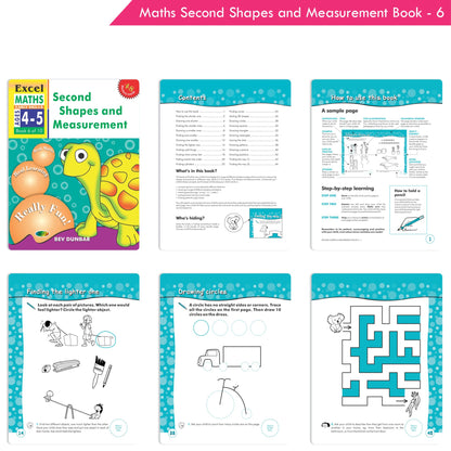 Excel Maths Early Skills Ages 4-5 Year Books for Junior kg| Set of 3| Learn Numbers Add & Take Away, Shapes, Measurement