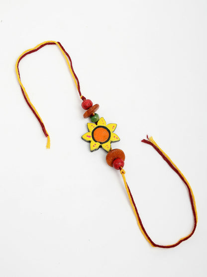 NVR Women & Men Set of 2 Multicolor Sea Shell Handcrafted Bhaiya Bhabhi Rakhi With Roli Chawal & Chocolate